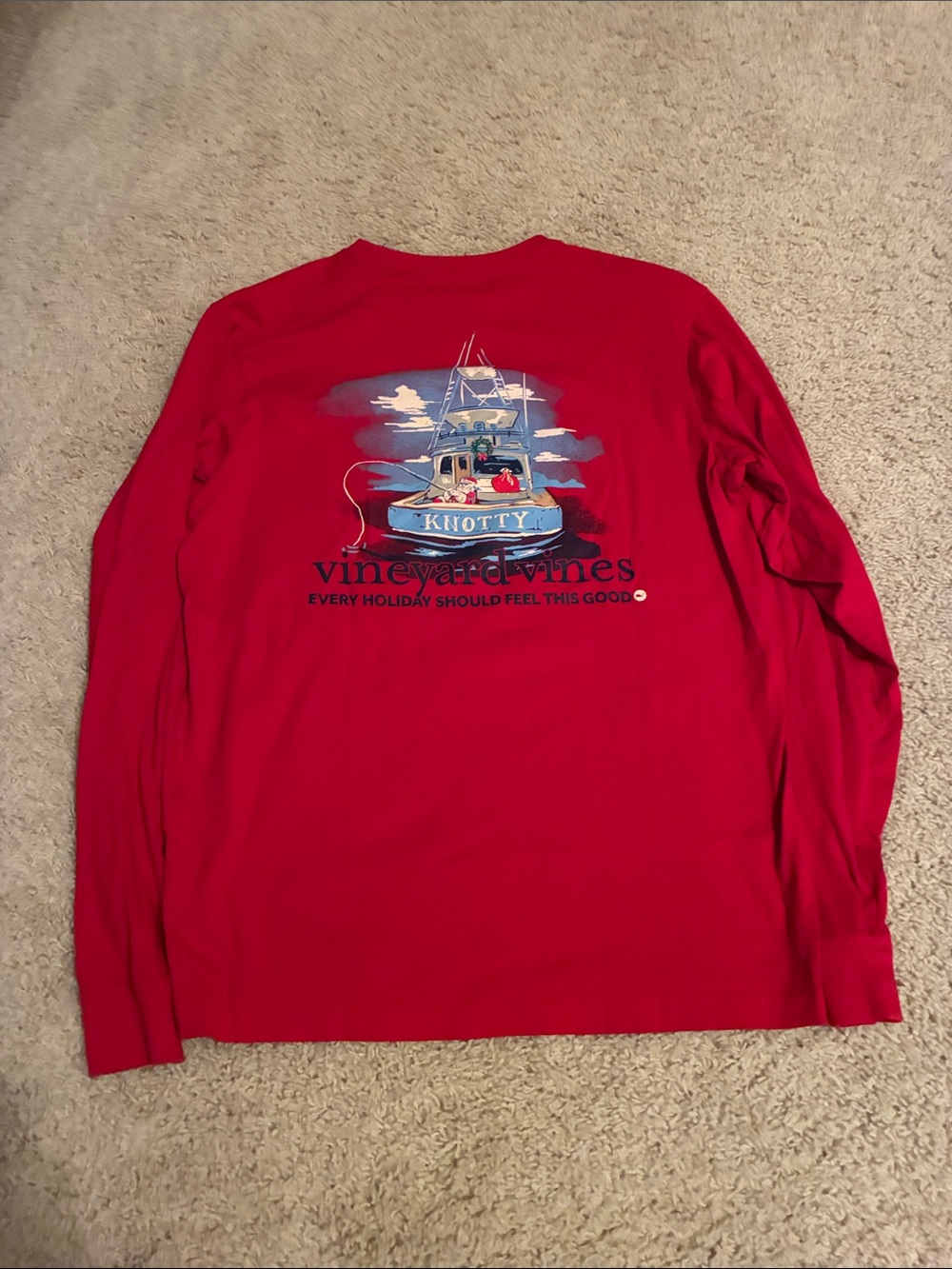 Vineyard Vines Christmas Nautical Graphic Tee (size small)